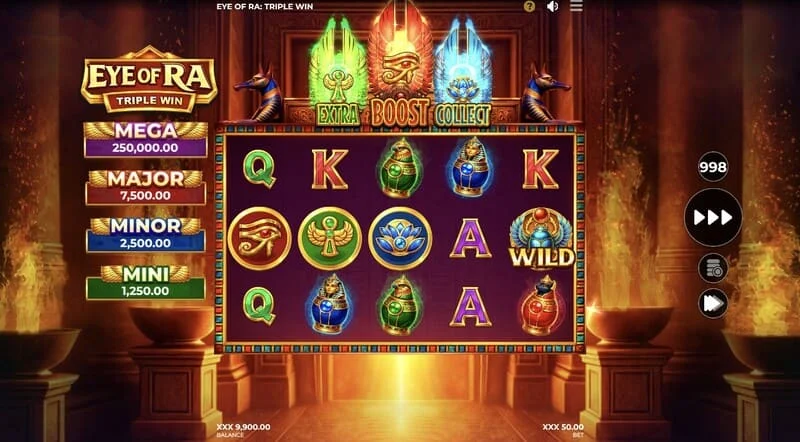 Eye of Ra Triple Win - паднал Wild на риловете